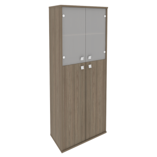 Шкаф высокий широкий (2 средние двери ЛДСП, 2 низкие двери стекло) Л.СТ-1.7
